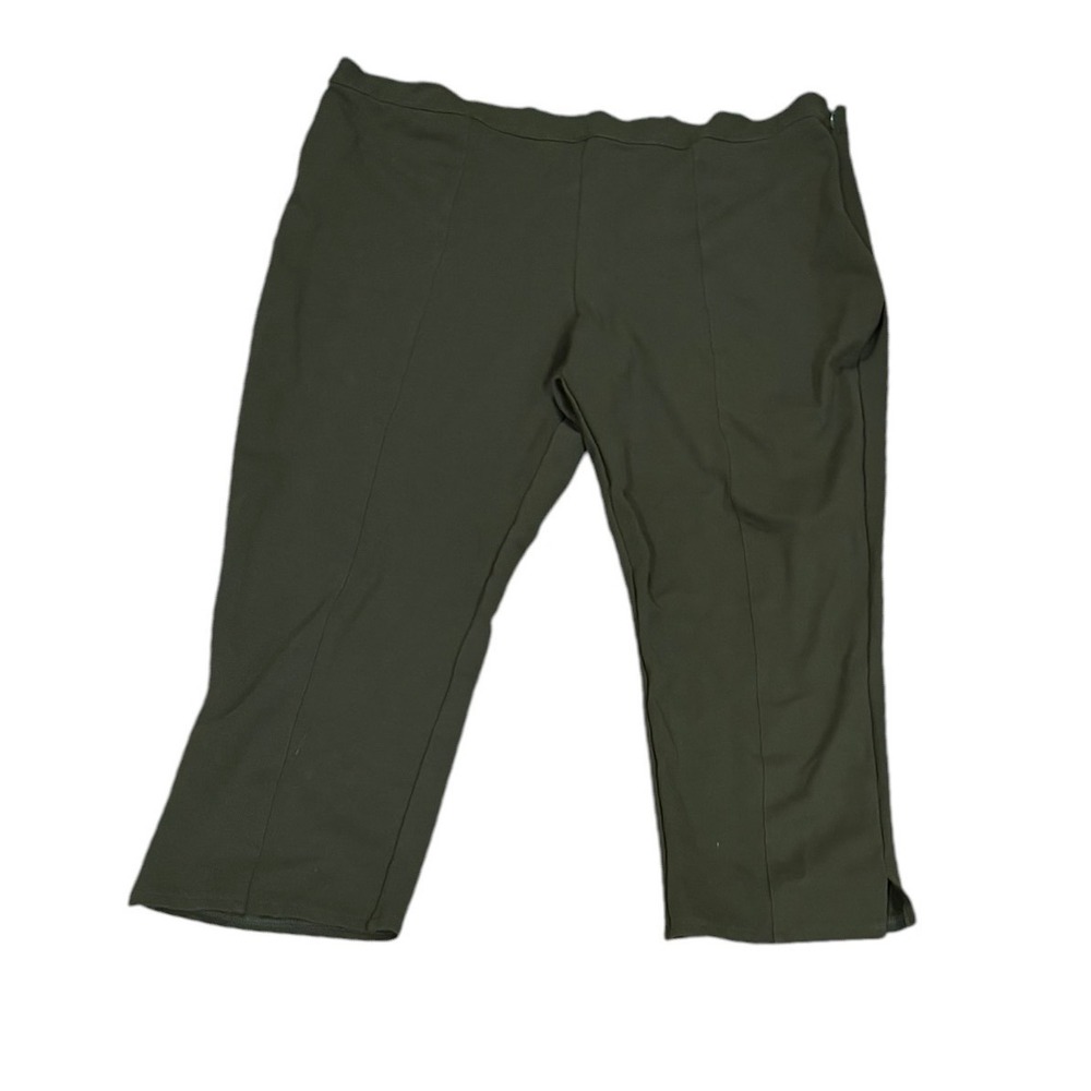 ModCloth Olive Green Cropped Pintuck Pants Plus Size 3X Side Zip Capris